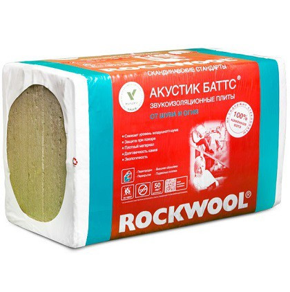 Каменная вата Rockwool Лайт Баттс Скандик 800х600х050 мм 2 Базальтовая вата Rockwool Акустик Баттс 1000х600х50 мм 10 штук в упаковке