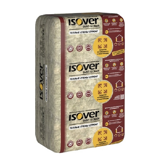 Утеплитель Isover Теплые Стены Стронг 1000х610х100 мм, 5 шт 1 isover-teplye-steny-strong-upak