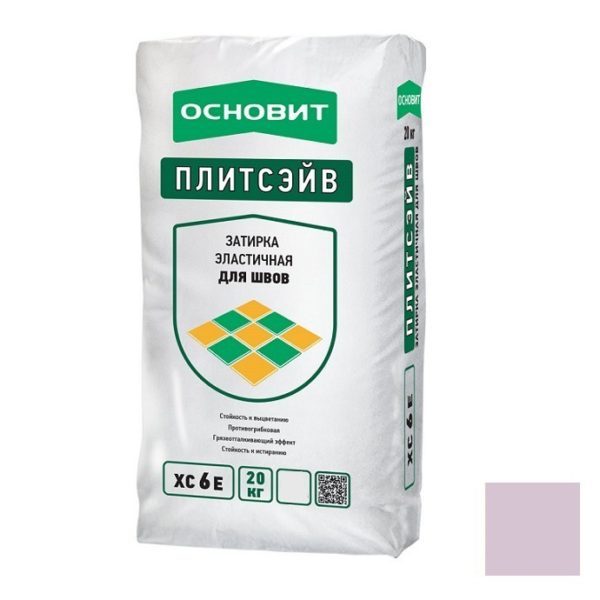 77969 Затирка эластичная ОСНОВИТ ПЛИТСЭЙВ XC6 E сирень 064 (20 кг) 3 Затирка эластичная для швов Основит Плитсэйв XC6 Е Сирень 20 кг