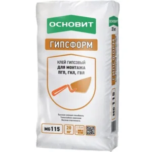 82125 Клей монтажный гипсовый Основит Гипсформ MG115 20 кг.