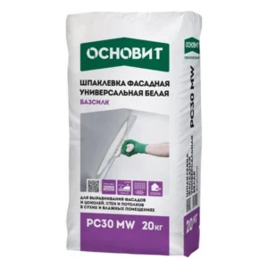 67756 Шпаклевка фасадная белая ОСНОВИТ БАЗСИЛК PC30 MW (20 кг)