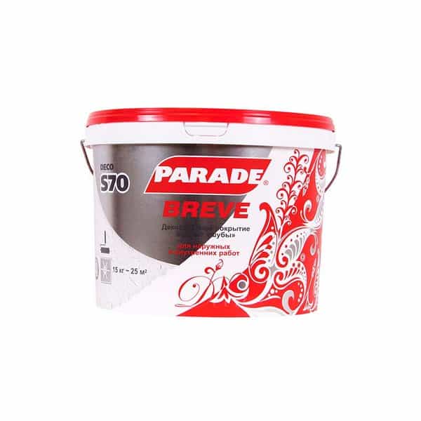 0005748 Декор. покрытие с эф. мелкой шубы PARADE DECO Breve S70 Белый 15кг Россия 2 0005748-parade-deco-breve-s70-belyi-15kg-gsse