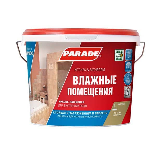 0005904 Краска латекс. PARADE W100 Влажные помещения база А 9л Россия 3 0005904-kraska-lateksnaya-parade-w100-vlazhnye-pomeshcheniya-base-a-9l-gsse