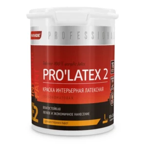 0005914 Краска латексная PARADE PRO’LATEX E2 база С глубокомат. 0,9л Россия