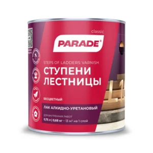 0006073 Лак алкидно-уретановый PARADE L15 Ступени & Лестницы Матовый 0,75л Россия