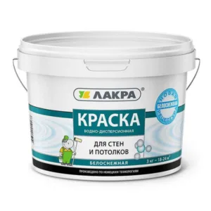0007481 Краска в/д д/стен и потолков Лакра Белоснежный (ведро) 3кг Л-С