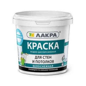 0007482 Краска в/д д/стен и потолков Лакра Белоснежный 1,3кг Л-С