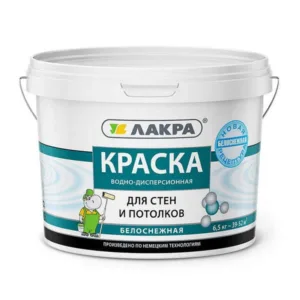 0007485 Краска в/д д/стен и потолков Лакра Белоснежный 6,5кг Л-С