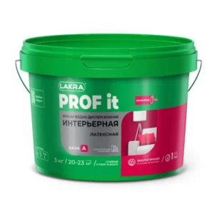 0007511 Краска интерьерная Латексная Лакра PROF IT База А 3кг