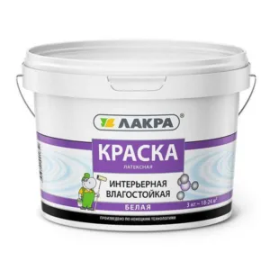 0007517 Краска латексная интерьерная влагостойкая Лакра 3кг Л-С