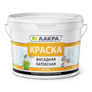0007524 Краска латексная фасадная Лакра Белый 14кг Л-С