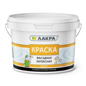 0007525 Краска латексная фасадная Лакра Белый 3кг Л-С