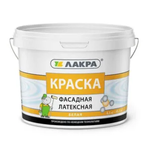 0007527 Краска латексная фасадная Лакра Белый 6,5кг Л-С
