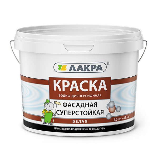 0007548 Краска фасадная Лакра Белый 6,5кг Л-С 1 0007548-kraska-fasadnaya-lakra-belyi-6.5kg-gsse