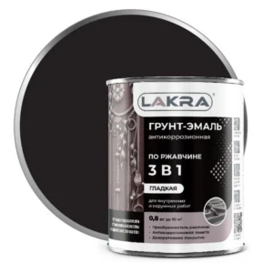 0007627 Грунт-эмаль 3 в 1 Лакра Черный 0,8кг Л-С