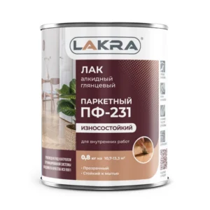 0007655 Лак ПФ-231 паркетный Лакра 0,8кг Л-С