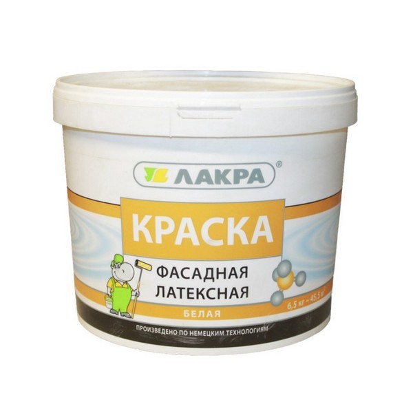 0007527 Краска латексная фасадная Лакра Белый 6,5кг Л-С 2 lakra-fasad-latex-6-5kg-a