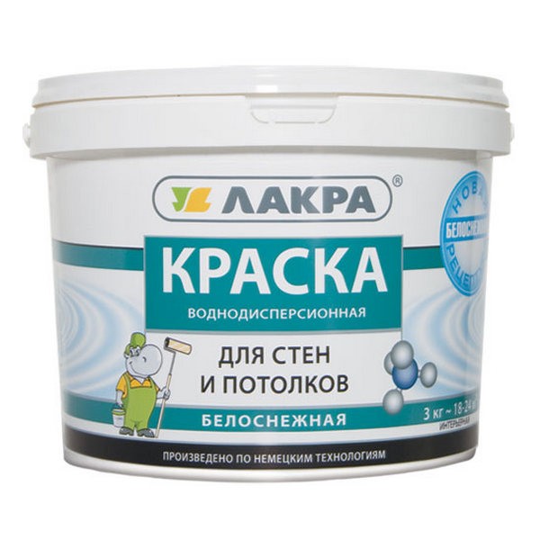 0007485 Краска в/д д/стен и потолков Лакра Белоснежный 6,5кг Л-С 2 lakra-snow-white-a