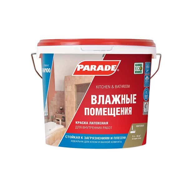 0005903 Краска латекс. PARADE W100 Влажные помещения база А 5л Россия 2 0005903-kraska-lateksnaya-parade-w100-vlazhnye-pomeshcheniya-base-a-5l-gsse