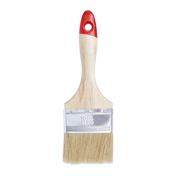 0101130 Кисть плоская "Эксперт", натуральная щетина, дер. рукоятка, 75мм, Китай, T4P 1 0101130-kist-ploskaya-expert-white-radders