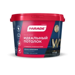 0005842 Краска акрил. PARADE W1 Идеальный потолок Бел. мат. 10л Россия