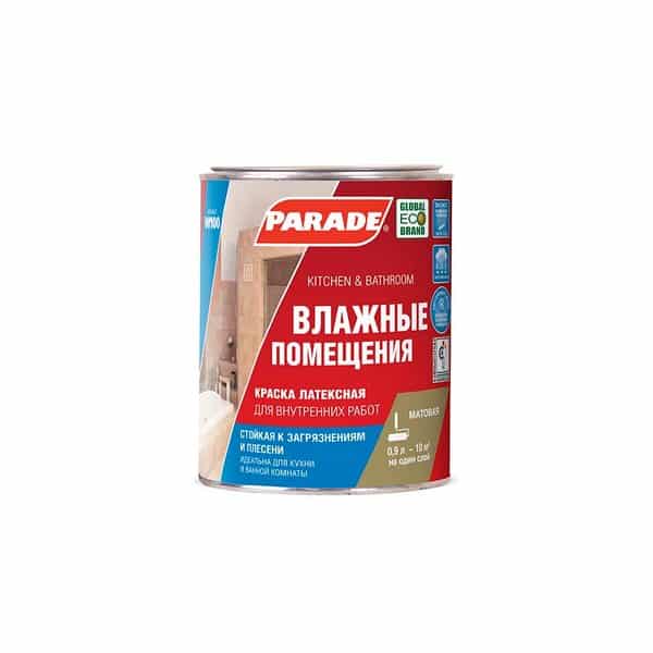 0005905 Краска латекс. PARADE W100 Влажные помещения база C 0,9л Россия 2 0005905-kraska-lateksnaya-parade-w100-vlazhnye-pomeshcheniya-base-c-0.9l-gsse
