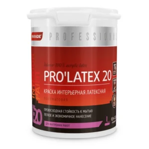 0005921 Краска латексная PARADE PRO’LATEX E20 база С полумат. 0,9л Россия