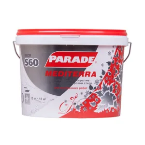 0005754 Декор. покрытие с эф. средиземн. PARADE DECO Mediterra S60 Белый 4кг Россия