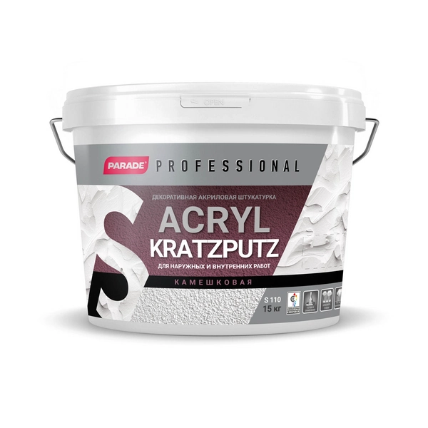 0005728 Декор штукатурка камешковая PARADE Professional Acryl KRATZPUTZ S110 K1,5 15кг 1 0005728 Декор штукатурка камешковая PARADE Professional Acryl KRATZPUTZ S110 K1,5 15кг