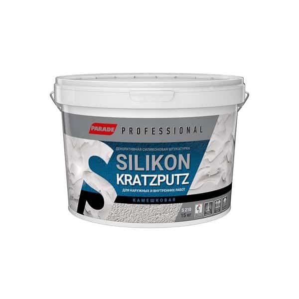 0005730 Декор штукатурка камешковая PARADE Professional SILIKON KRATZPUTZ S210 K1,5 15 кг. 2 0005730-parade-professional-silikon-kratzputz-s210-k1.5-gsse