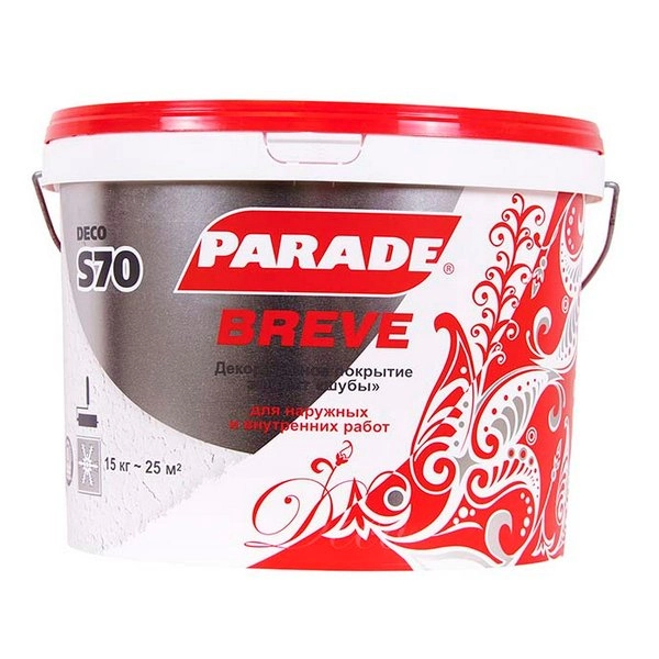 0005748 Декор. покрытие с эф. мелкой шубы PARADE DECO Breve S70 Белый 15кг Россия 1 0005748 Декор. покрытие с эф. мелкой шубы PARADE DECO Breve S70 Белый 15кг Россия