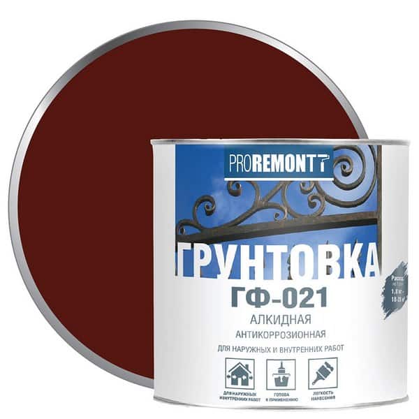 0006597 Грунт ГФ-021 PROREMONTT Красно-коричневый 1,8 кг Л-С 2 Print