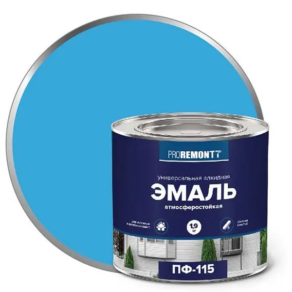 0006623 Эмаль ПФ-115 PROREMONTT Голубой 1,9кг Л-С 1 0006623-emal-pf-115-proremontt-goluboi-1.9kg