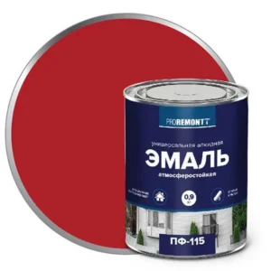 0006642 Эмаль ПФ-115 PROREMONTT Красный 0,9кг Л-С