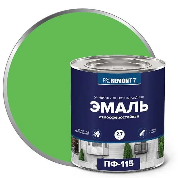 0006658 Эмаль ПФ-115 PROREMONTT Салатовый 2,7кг Л-С 1 0006658-emal-pf-115-proremontt-salatovyi-2.7kg