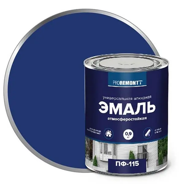 0006674 Эмаль ПФ-115 PROREMONTT Синий 0,9кг Л-С 1 0006674-emal-pf-115-proremontt-sinyi-0.9kg