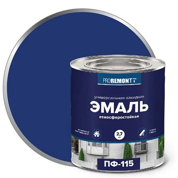 0006676 Эмаль ПФ-115 PROREMONTT Синий 2,7кг Л-С 1 0006676-emal-pf-115-proremontt-sinyi-2.7kg
