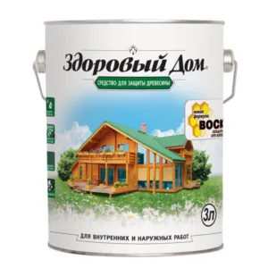 0007014 Здоровый дом деревозащитное средство Еловая Зелень 3л Л-С