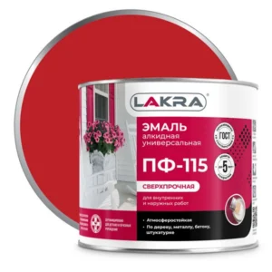 0007729 Эмаль ПФ-115 Лакра Красный 2кг Л-С