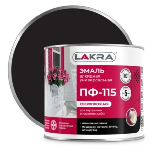 0007776 Эмаль ПФ-115 Лакра Черный 1,9кг Л-С
