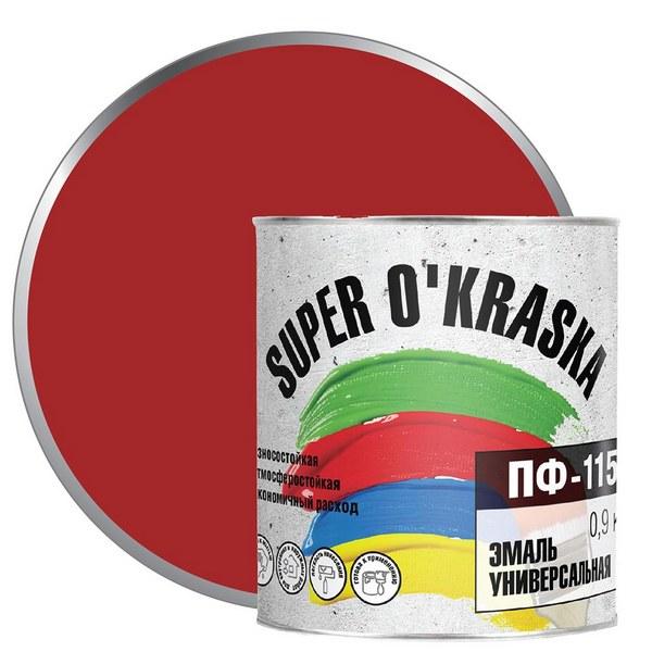 0006806 Эмаль ПФ-115 Super okraska Красный 0,9кг 1 super-okraska-emal-universalnaya-pf-115-red-0.9kg