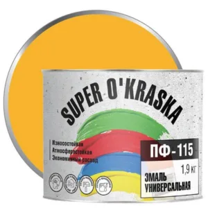 0006800 Эмаль ПФ-115 Super okraska Желтый 1,9кг