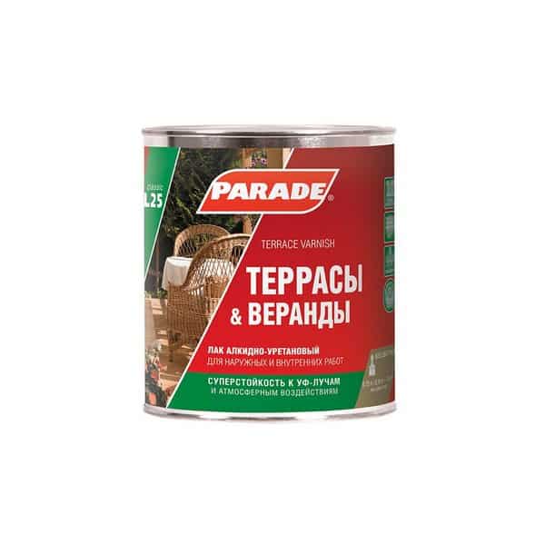 0006081 Лак алкидно-уретановый PARADE L25 Террасы & Веранды П/мат 0,75л Россия 2 0006081-lak-alkidno-uretanovyi-parade-l25-terrasy-verandy-polumatovyi-0.75l-gsse