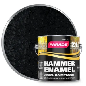 0006542 Эмаль по металлу Parade Z1 молотковая 543-504 Черный 2,5л Л-С