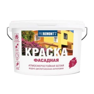 0006590 Краска фасадная PROREMONTT белая 3кг ЛС