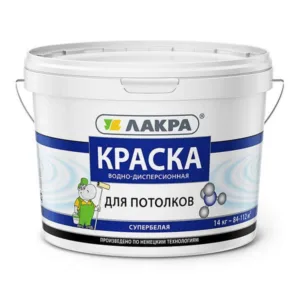 0007476 Краска в/д д/потолков Лакра Супербелая 14кг Л-С