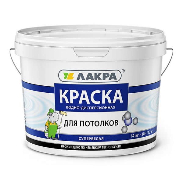 0007476 Краска в/д д/потолков Лакра Супербелая 14кг Л-С 1 0007476-kraska-vd-dlya-potolkov-lakra-superbelaya-14kg-gsse