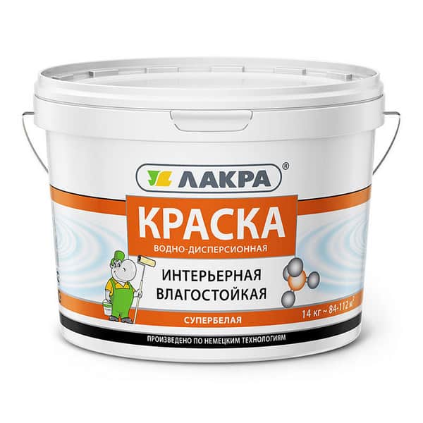 0007497 Краска интерьерная влагостойкая Лакра Супербелая 14кг Л-С 1 0007497-kraska-interiernaya-vlagostoikaya-lakra-superbelaya-14kg-gsse