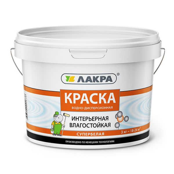 0007498 Краска интерьерная влагостойкая Лакра Супербелая 3кг Л-С 1 0007498-kraska-interiernaya-vlagostoikaya-lakra-superbelaya-3kg-gsse