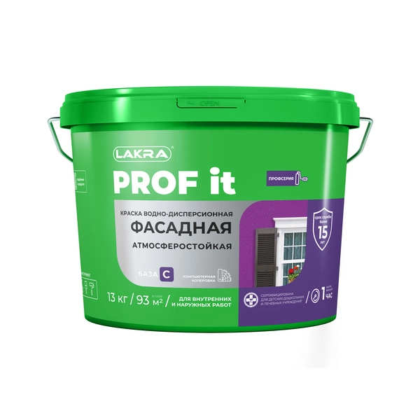0007541 Краска фасадная Лакра PROF IT База С 13 кг 1 0007541 Краска фасадная Лакра PROF IT База С 13 кг
